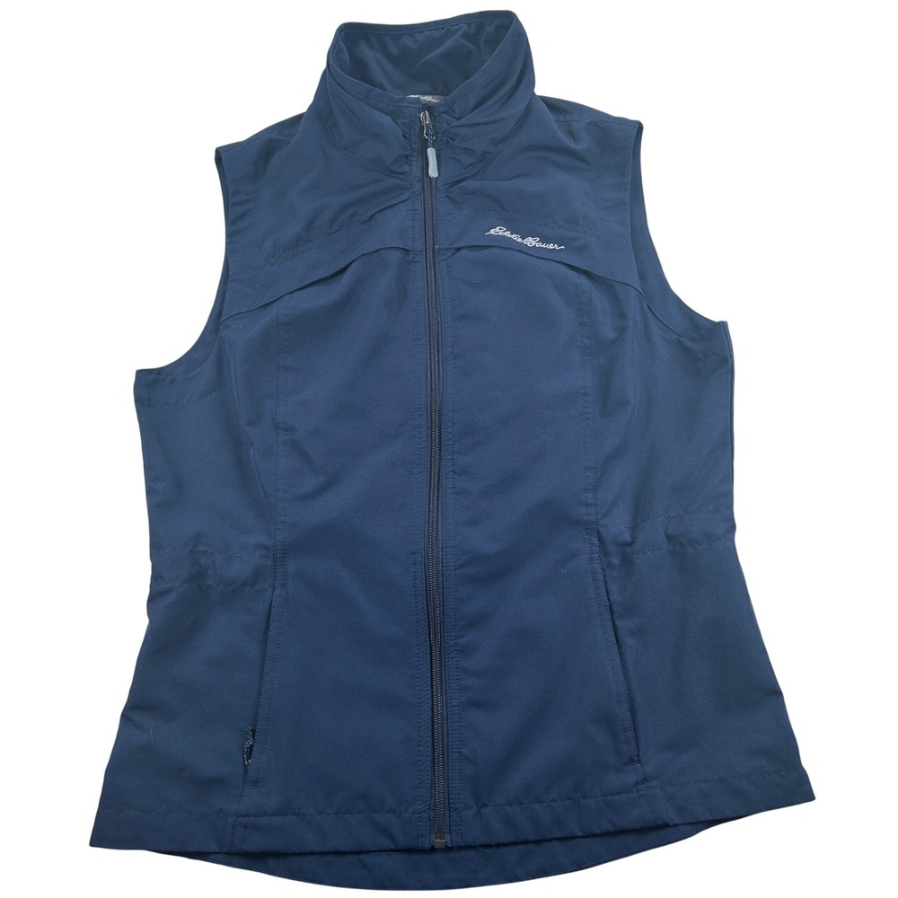 Eddie Bauer Vest Women Medium Navy Blue Full Zip Outdoor Gorpcore Hiking Utility